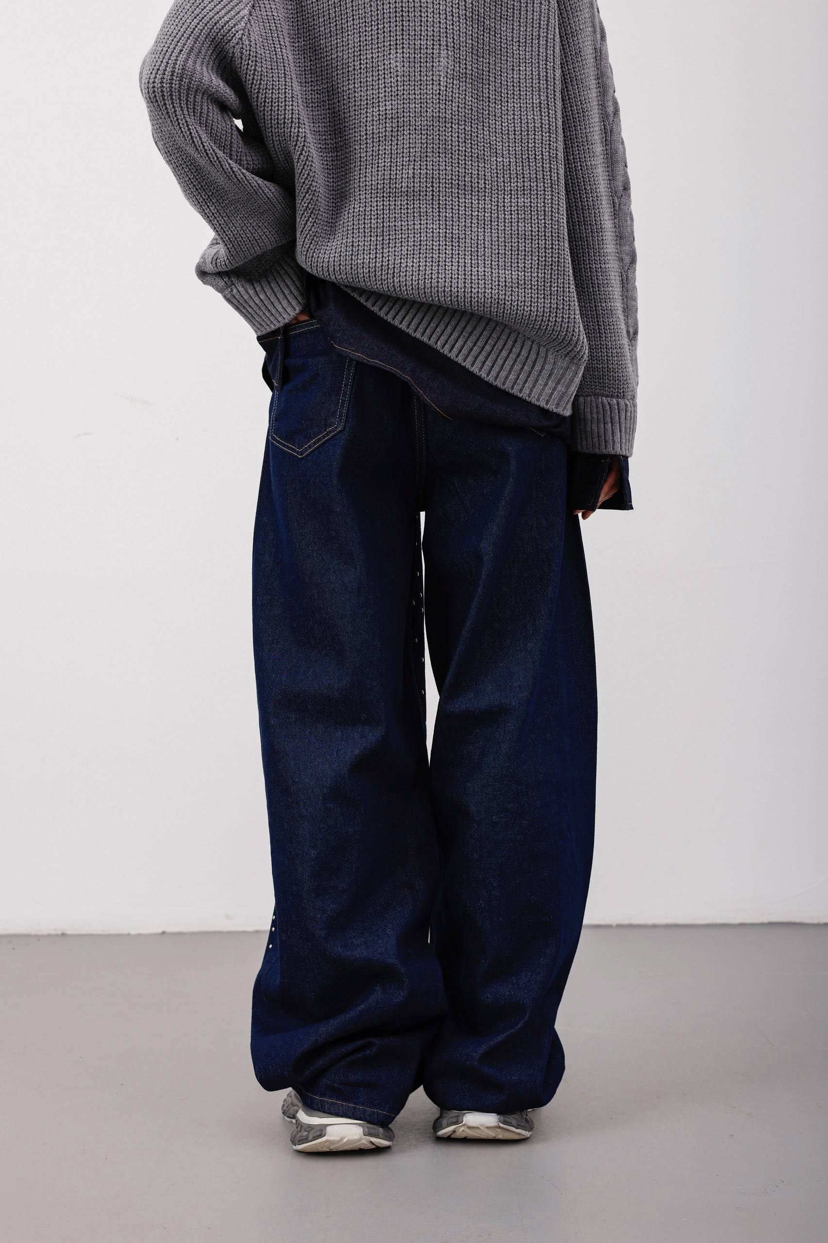 NuNu By Luna Silver Dot Wide Leg Jean