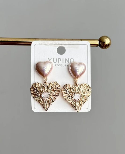 Xuping Rose Kalp İnci Küpe