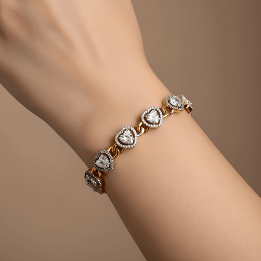 Xuping Rose Kalp Taşlı Bileklik Rose Gold