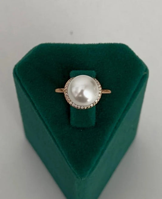 Xuping Numaralı Rose Tek Büyük İnci Etrafı Taş Yüzük