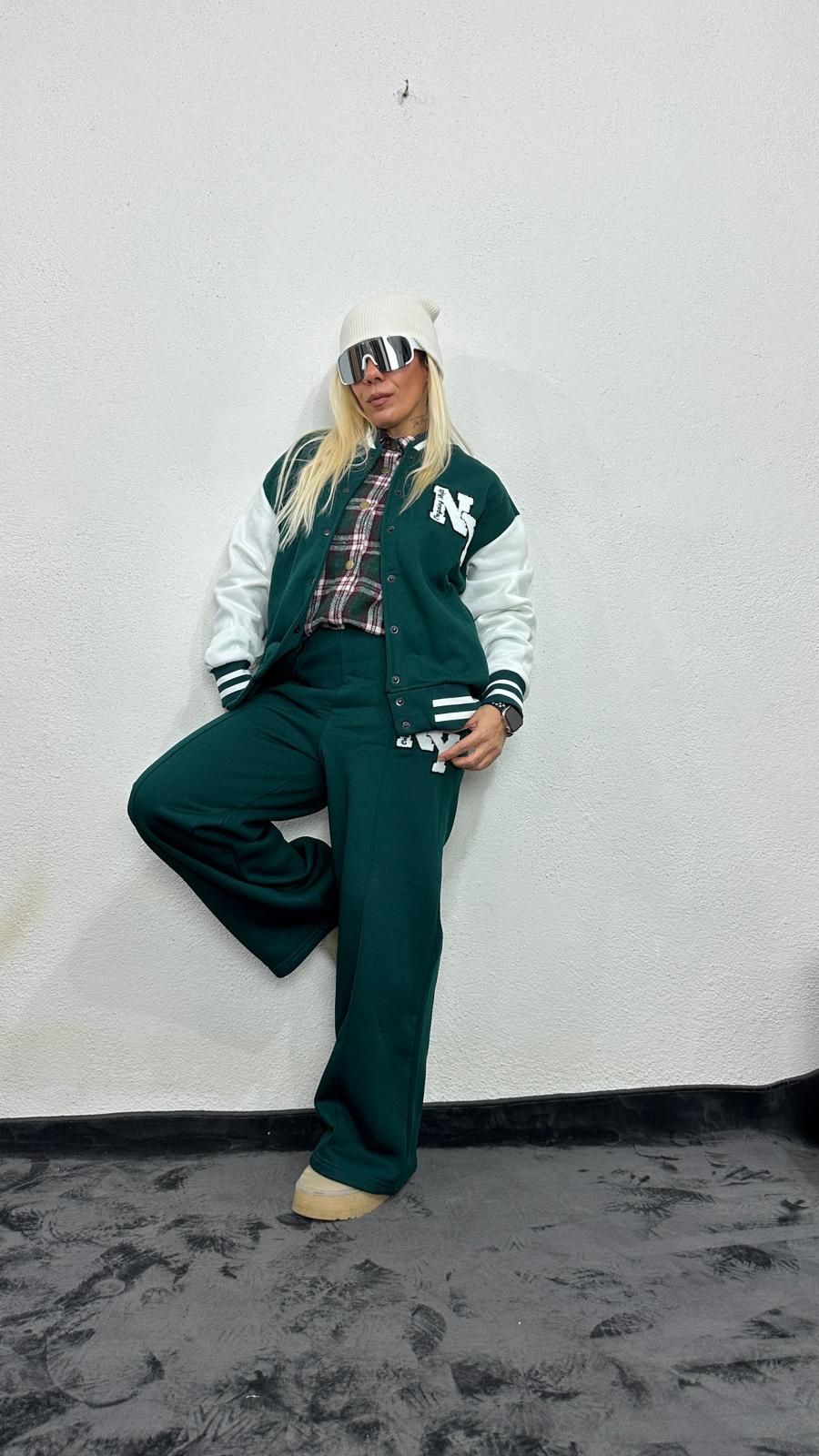 NuNu By Alien Yeşil Old School Kolej Eşofman Takımı