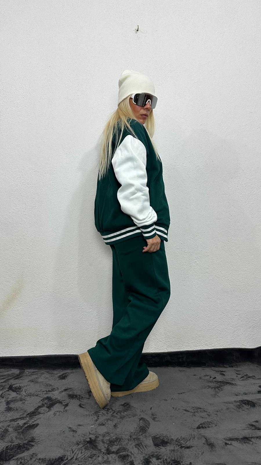 NuNu By Alien Yeşil Old School Kolej Eşofman Takımı