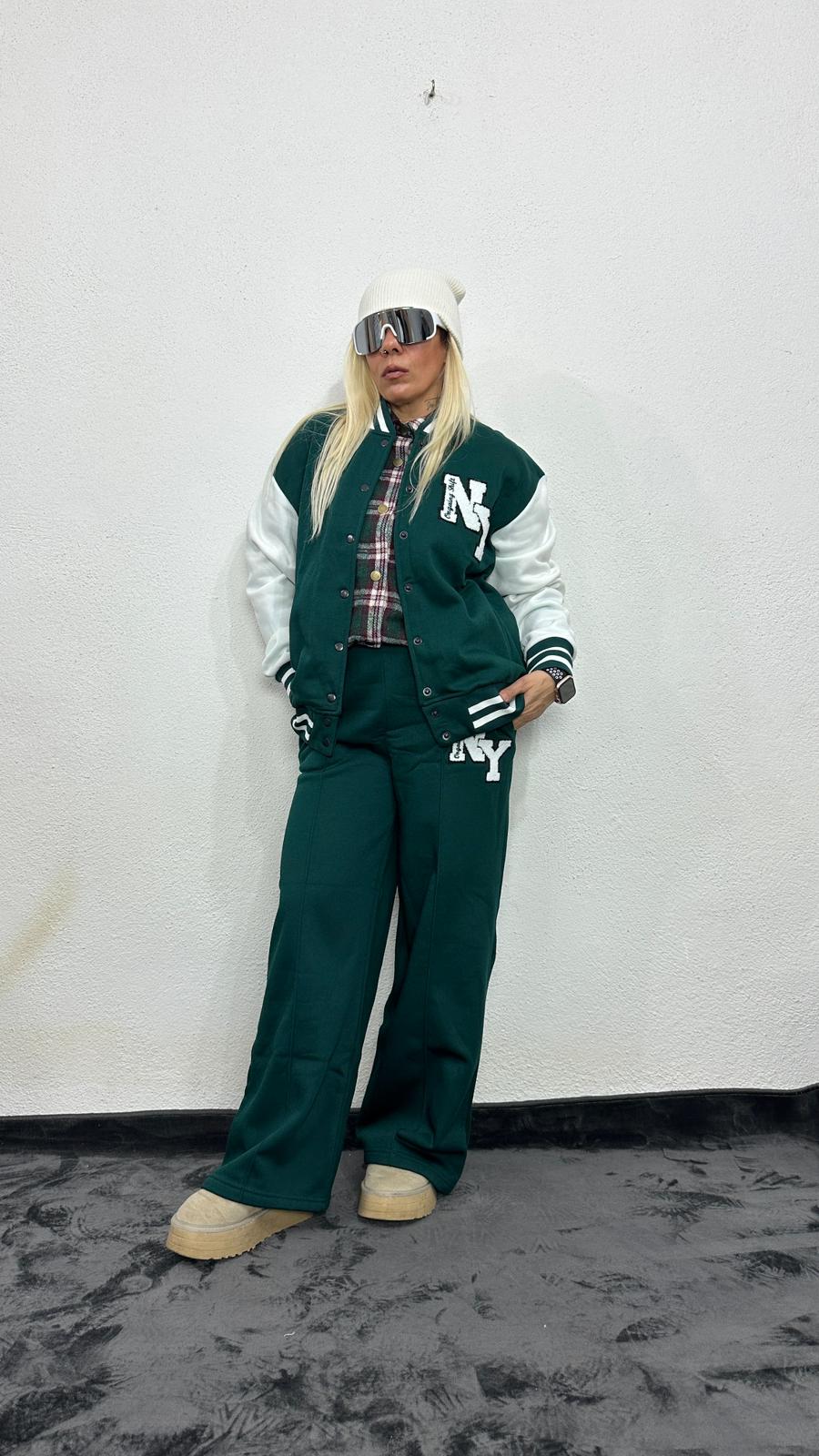 NuNu By Alien Yeşil Old School Kolej Eşofman Takımı