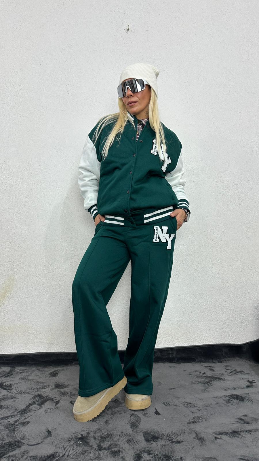 NuNu By Alien Yeşil Old School Kolej Eşofman Takımı