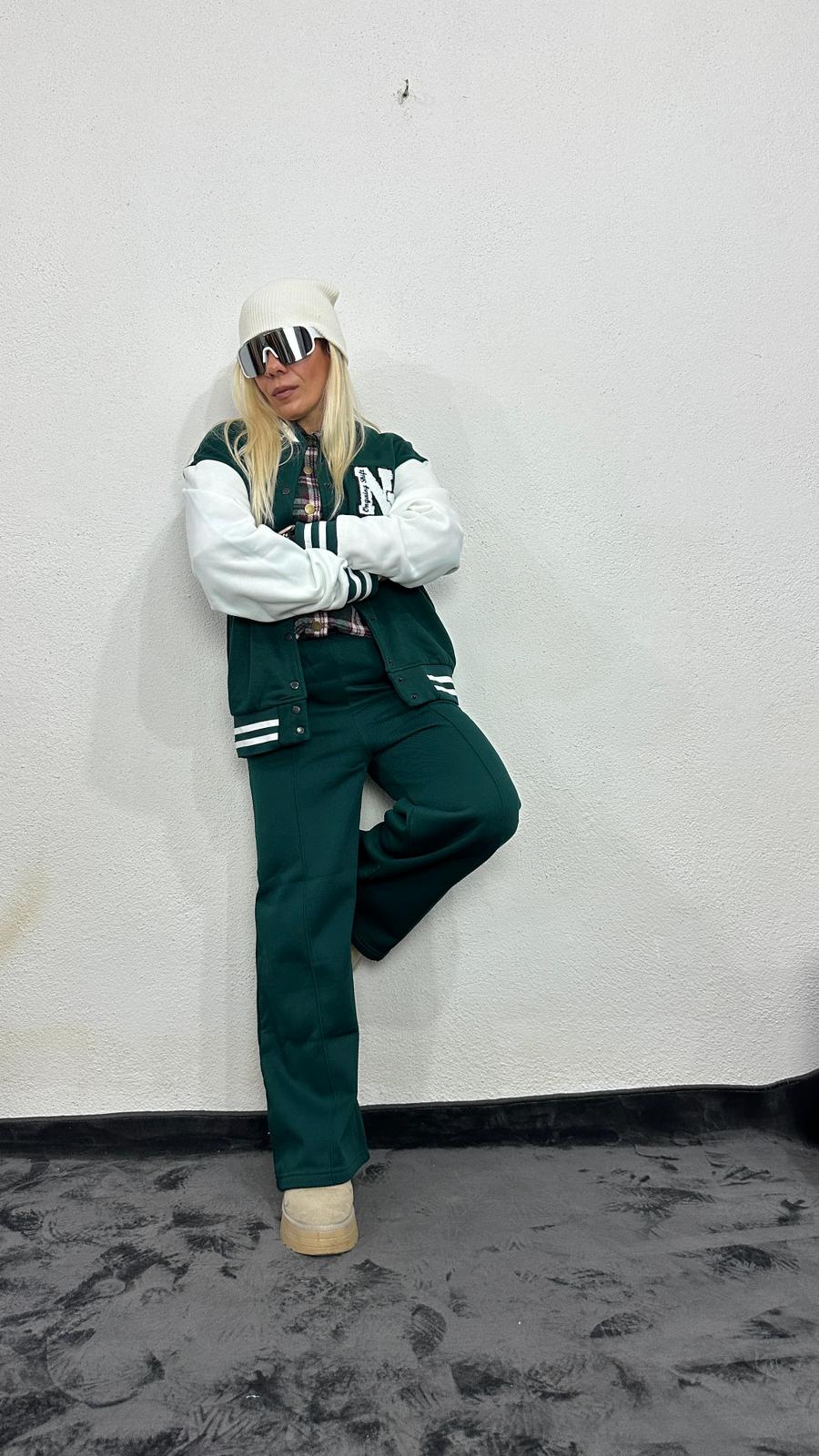 NuNu By Alien Yeşil Old School Kolej Eşofman Takımı