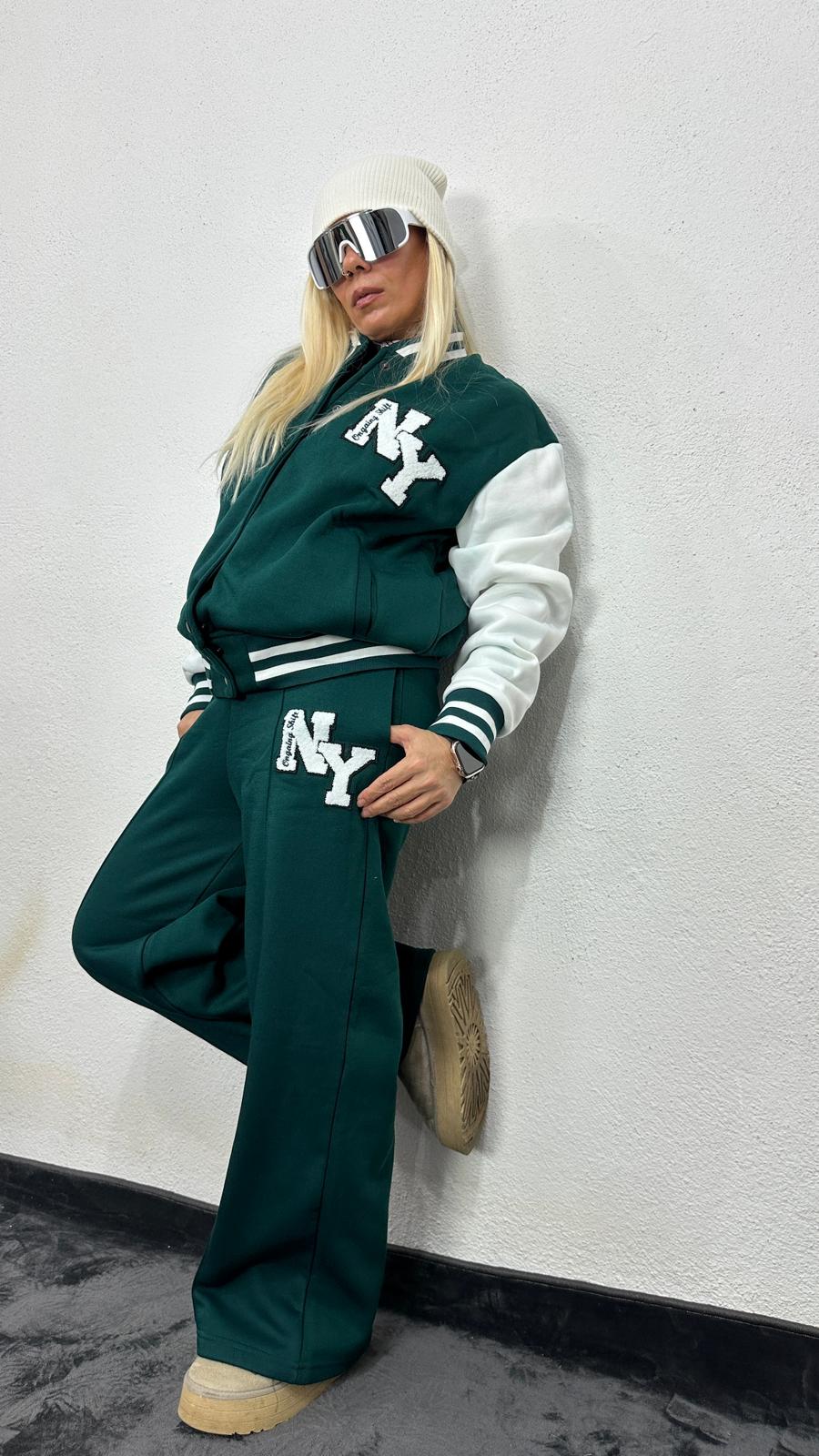 NuNu By Alien Yeşil Old School Kolej Eşofman Takımı