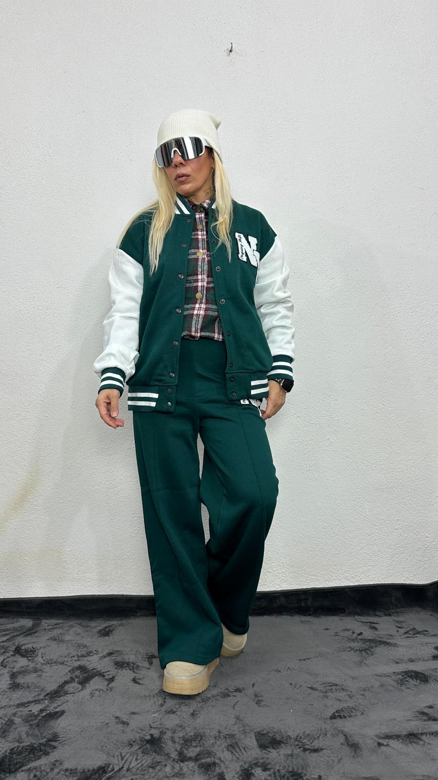 NuNu By Alien Yeşil Old School Kolej Eşofman Takımı