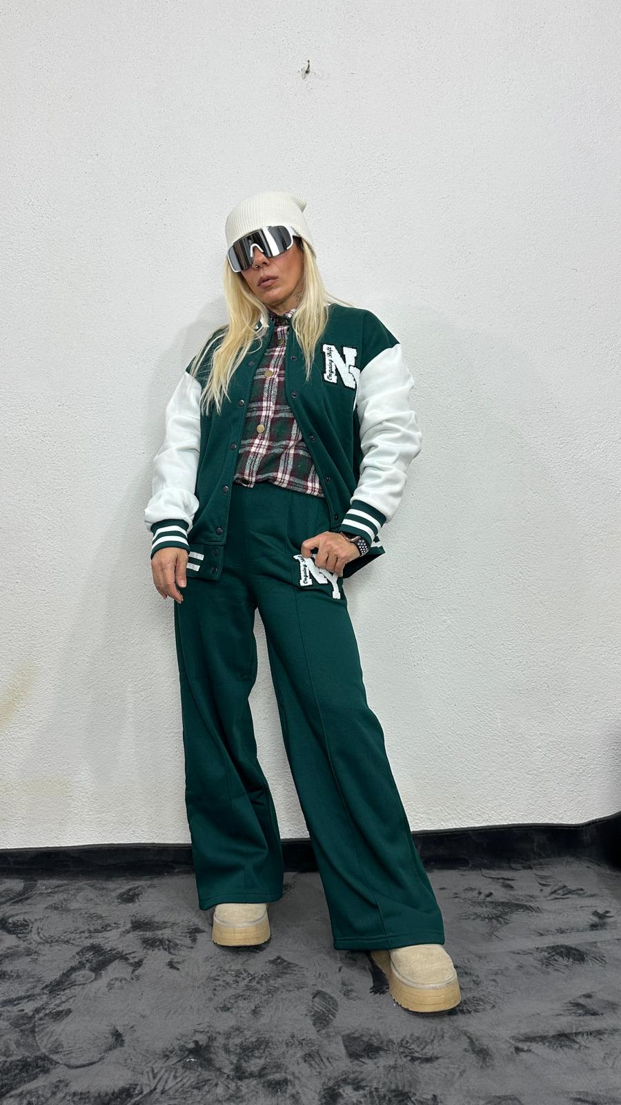 NuNu By Alien Yeşil Old School Kolej Eşofman Takımı