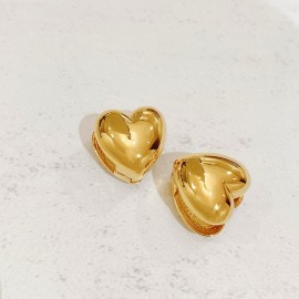 NuNu Jewellery Çift Taraflı Kalp Çelik Küpe