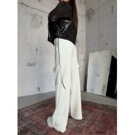 NuNu Lotus Ekru Wide Leg Knitwear Triko Pantolon