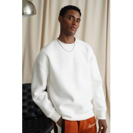 Unisex Beyaz King Oversize Sweatshirt